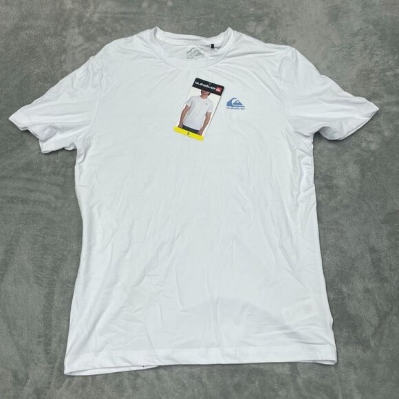 Quiksilver Regular Fit White Mens T-Shirt Logo Size S New a0012 - Picture 1 of 7